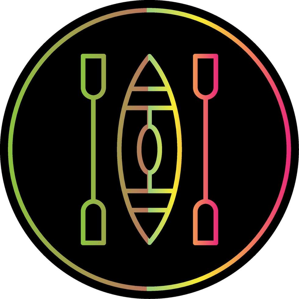 Canoe Line Gradient Due Color Icon Design vector