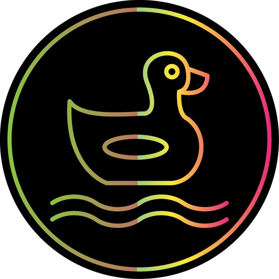Duck Line Gradient Due Color Icon Design vector