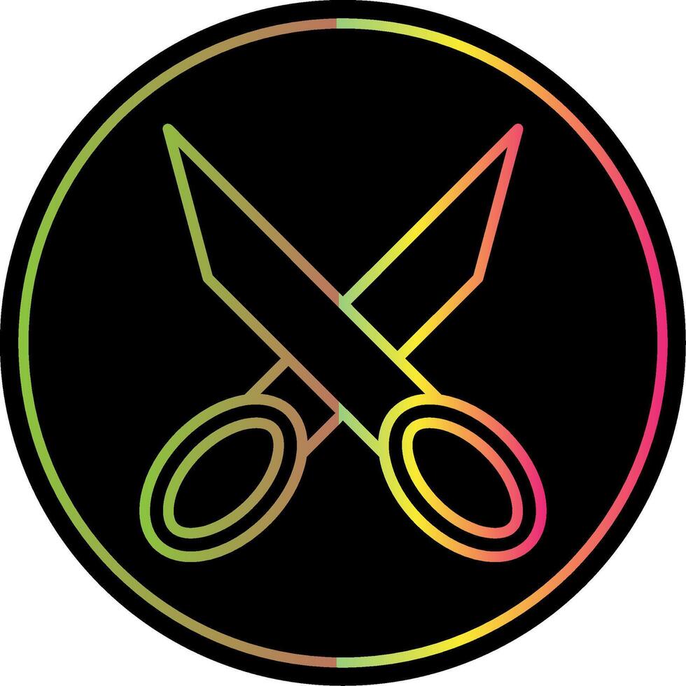 Scissors Line Gradient Due Color Icon Design vector