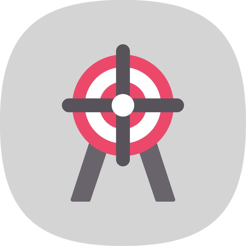 Target Flat Curve Icon Design vector