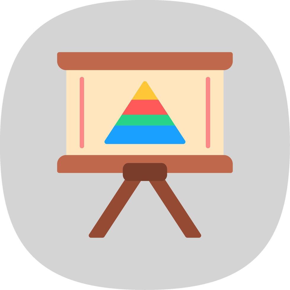 Pyramid Chart Flat Curve Icon Design vector