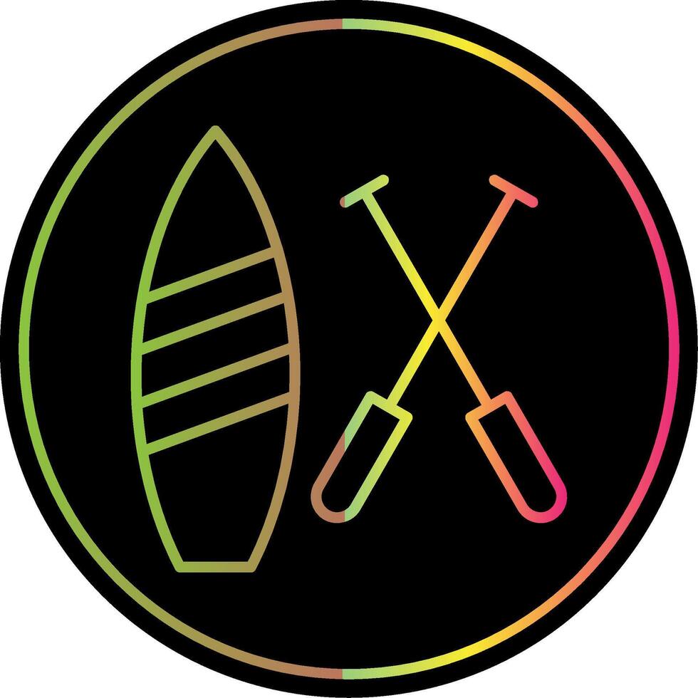 Paddle Board Line Gradient Due Color Icon Design vector