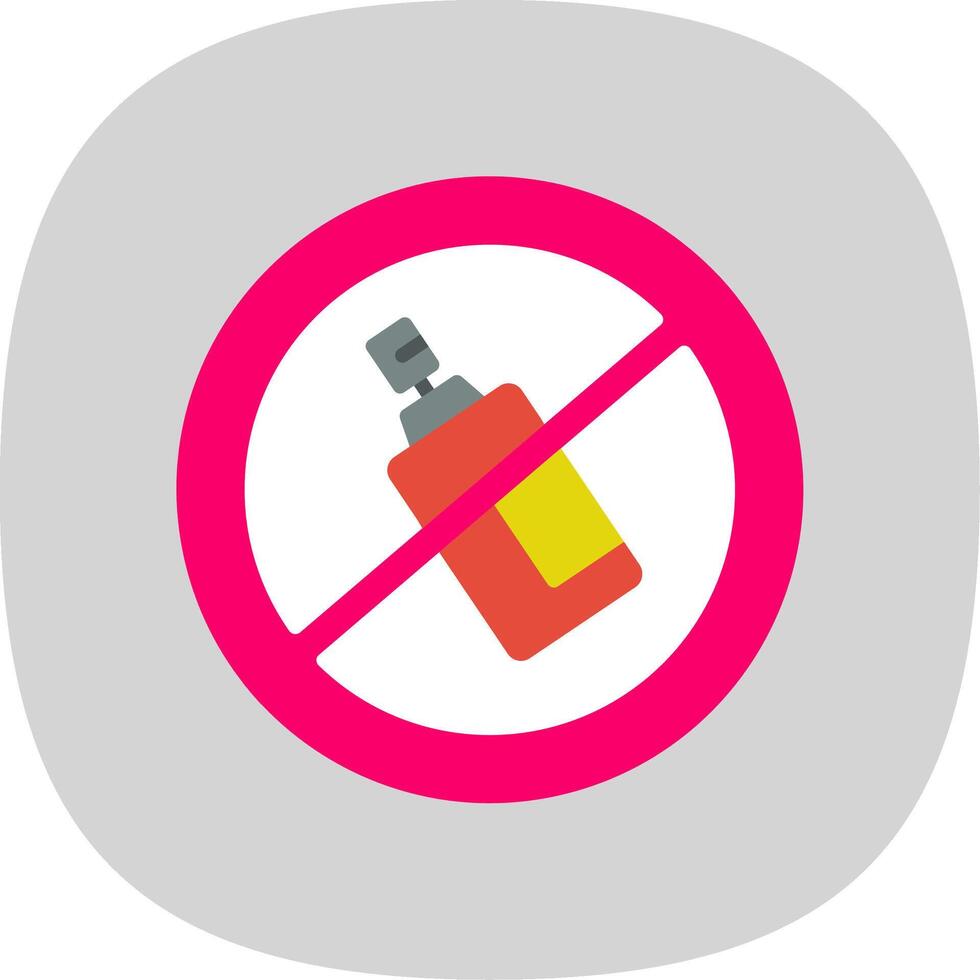 No Aerosol Flat Curve Icon Design vector