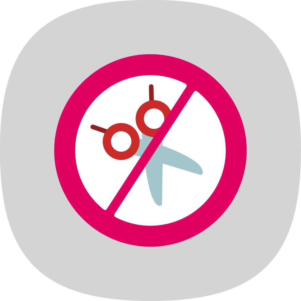No Scissors Flat Curve Icon Design vector