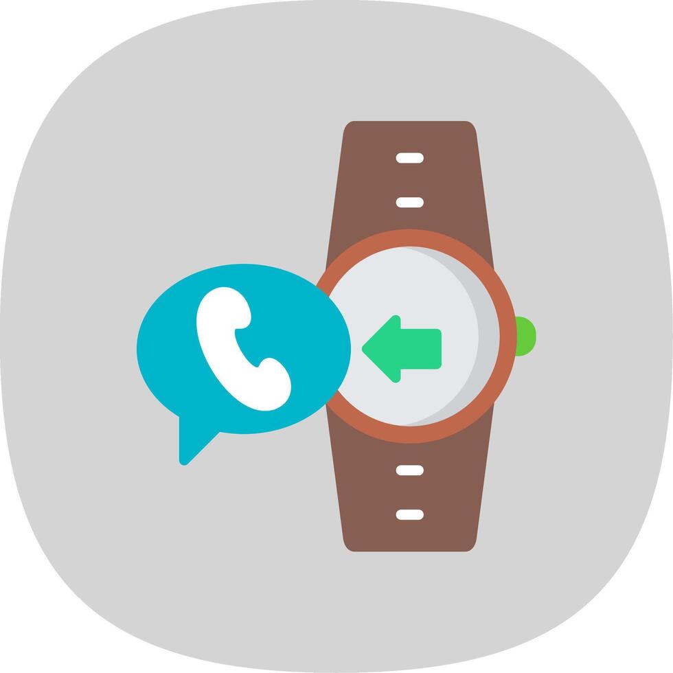 Incoming Call Flat Curve Icon Design vector