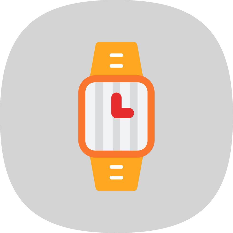 Watch Flat Curve Icon Design vector