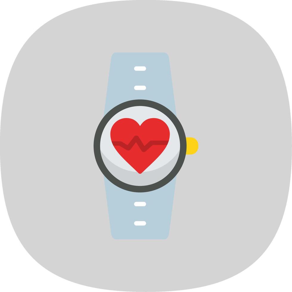 Heart Rate Monitor Flat Curve Icon Design vector