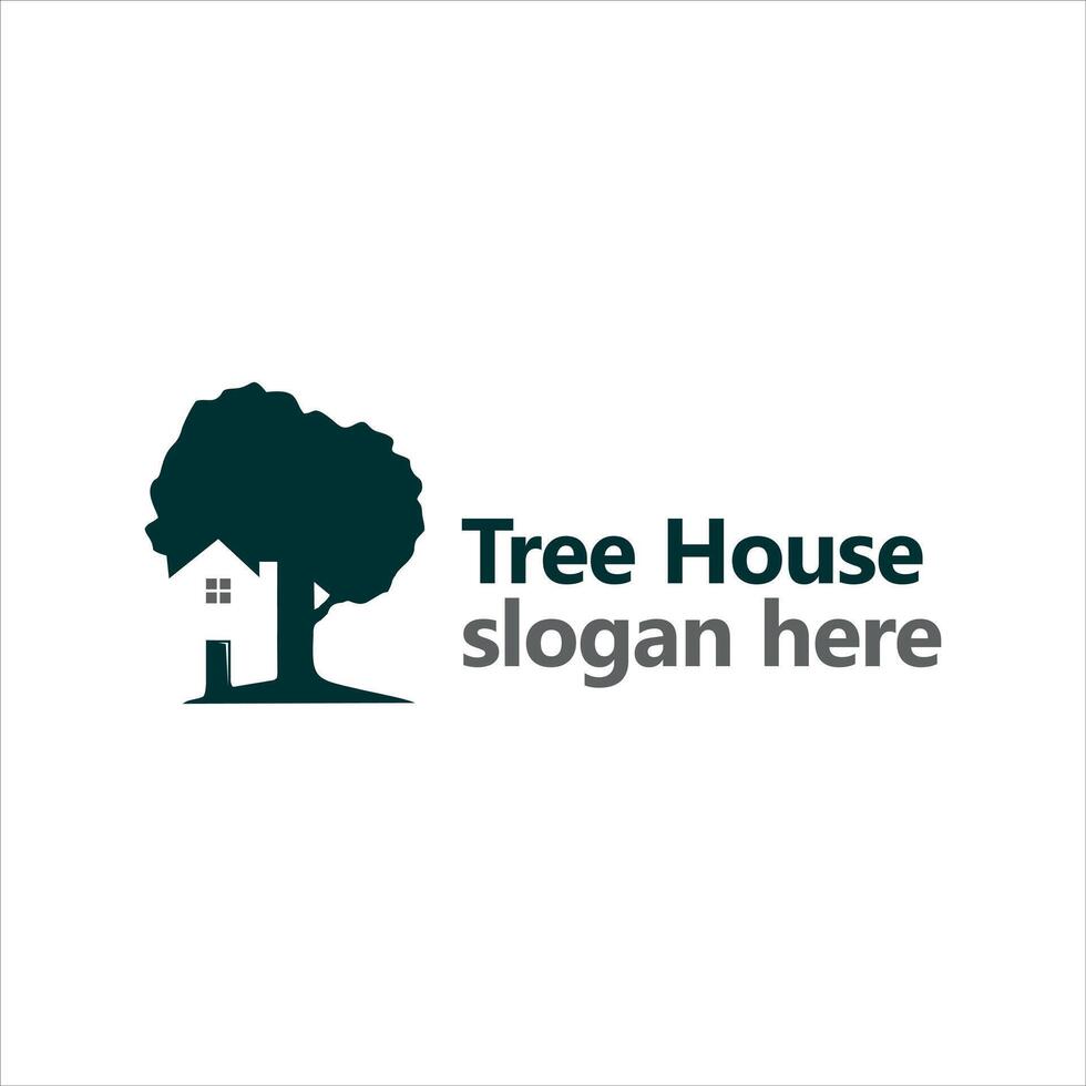 Tree house logo design template vector