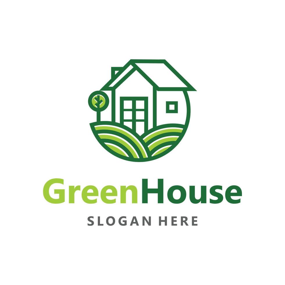 green house logo design vector