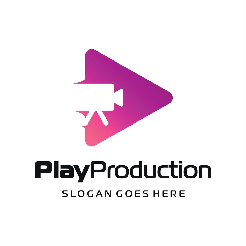 play with camera symbol logo design template vector
