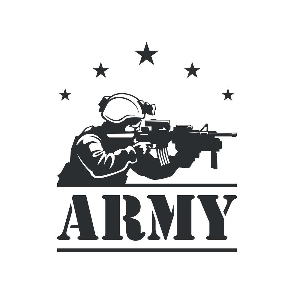 military army soldier logo design template vector