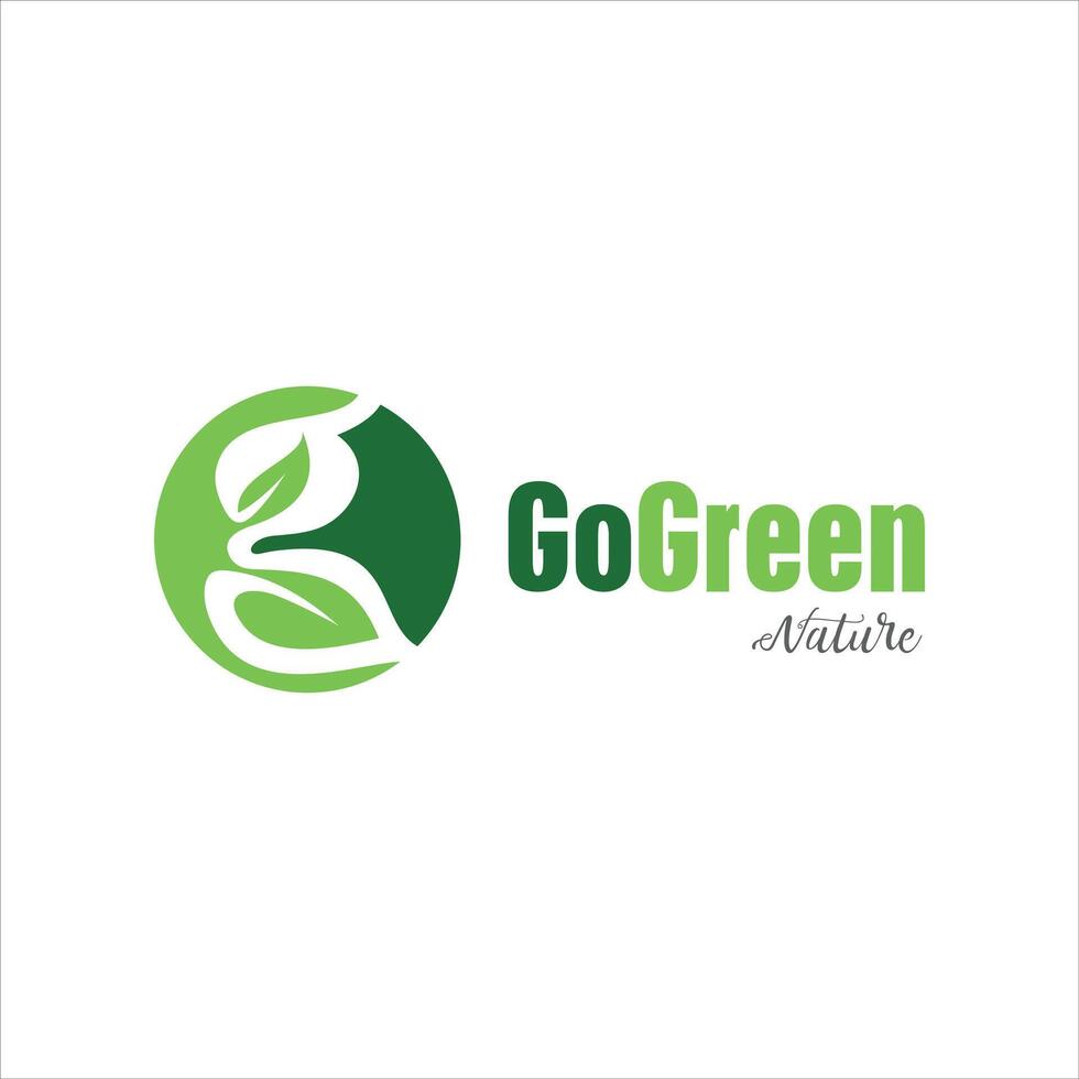 Go Green nature logo design vector