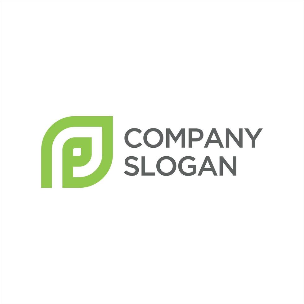 Letter P Leaf nature logo design vector