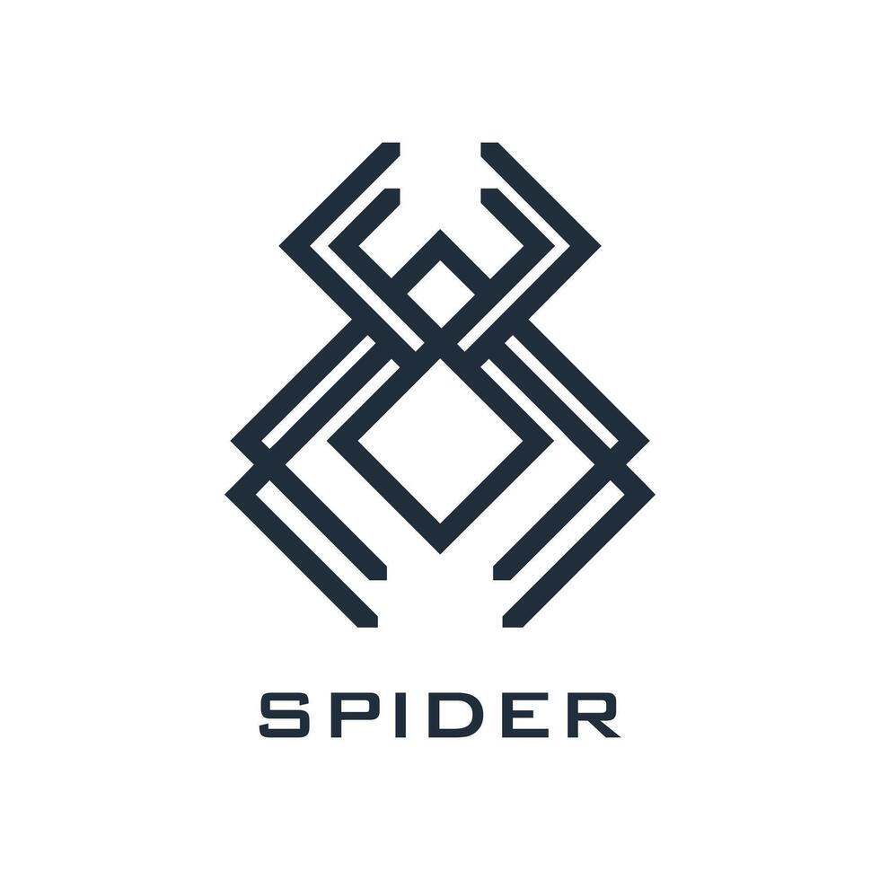spider line art logo design template vector