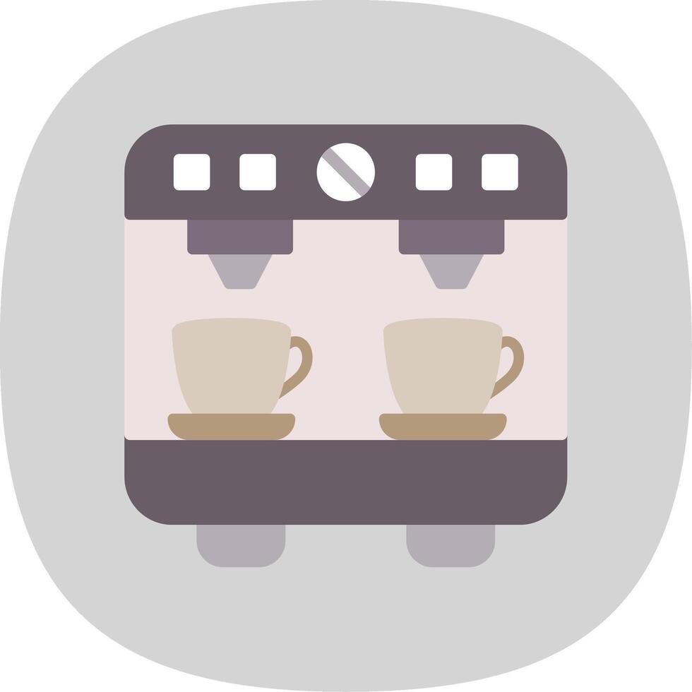 Coffee Machine Flat Curve Icon Design vector
