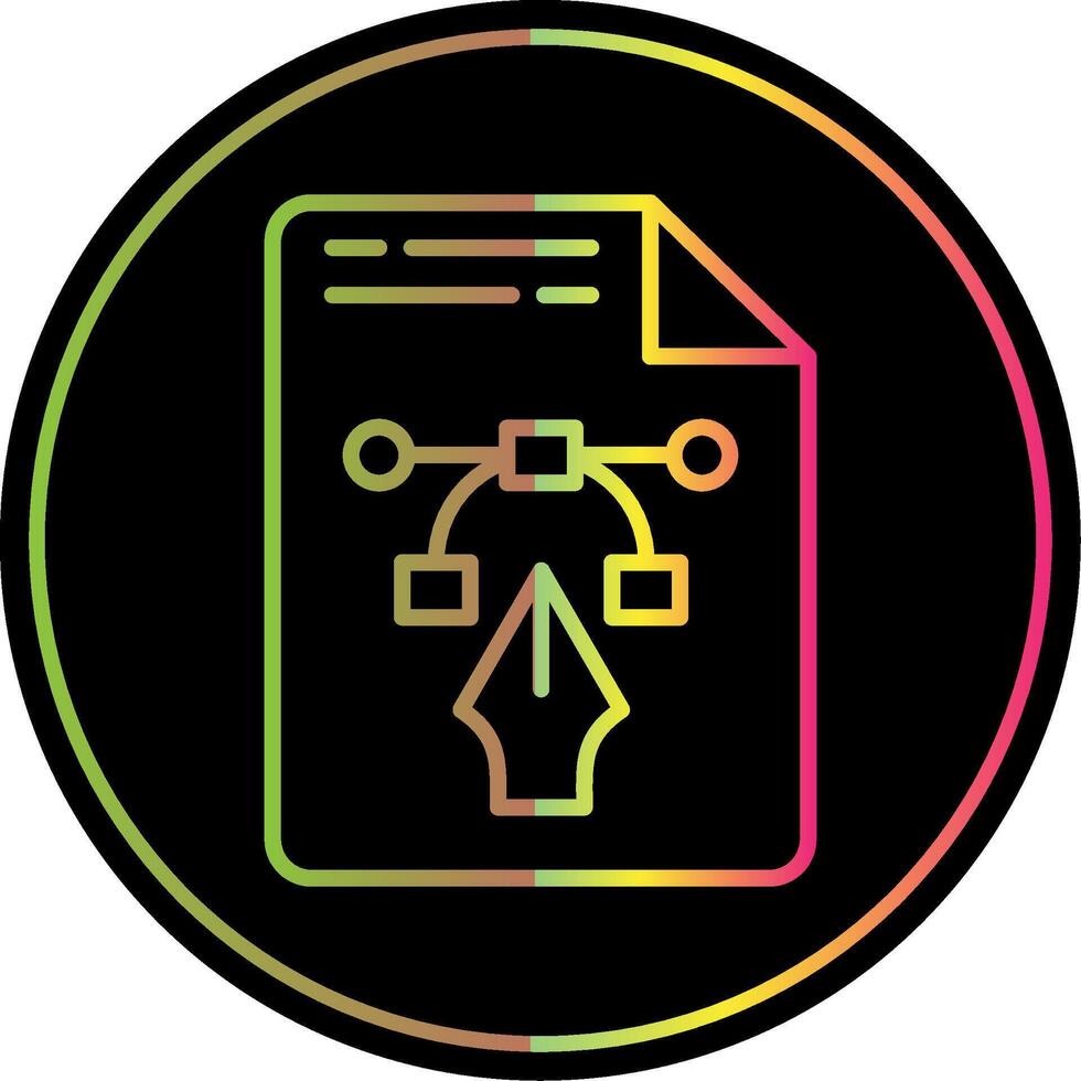 File Line Gradient Due Color Icon Design vector