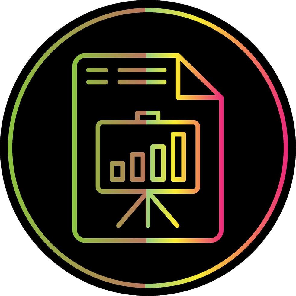 Presentation Line Gradient Due Color Icon Design vector