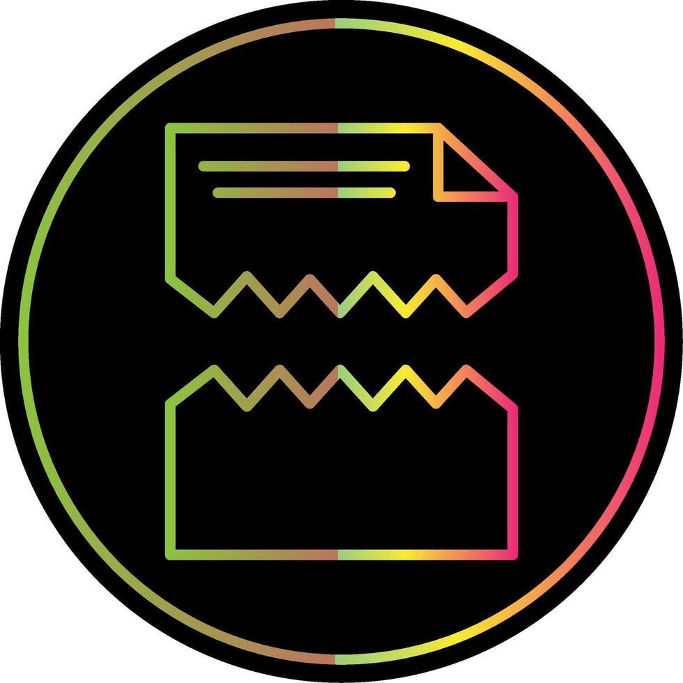 Ripped Line Gradient Due Color Icon Design vector