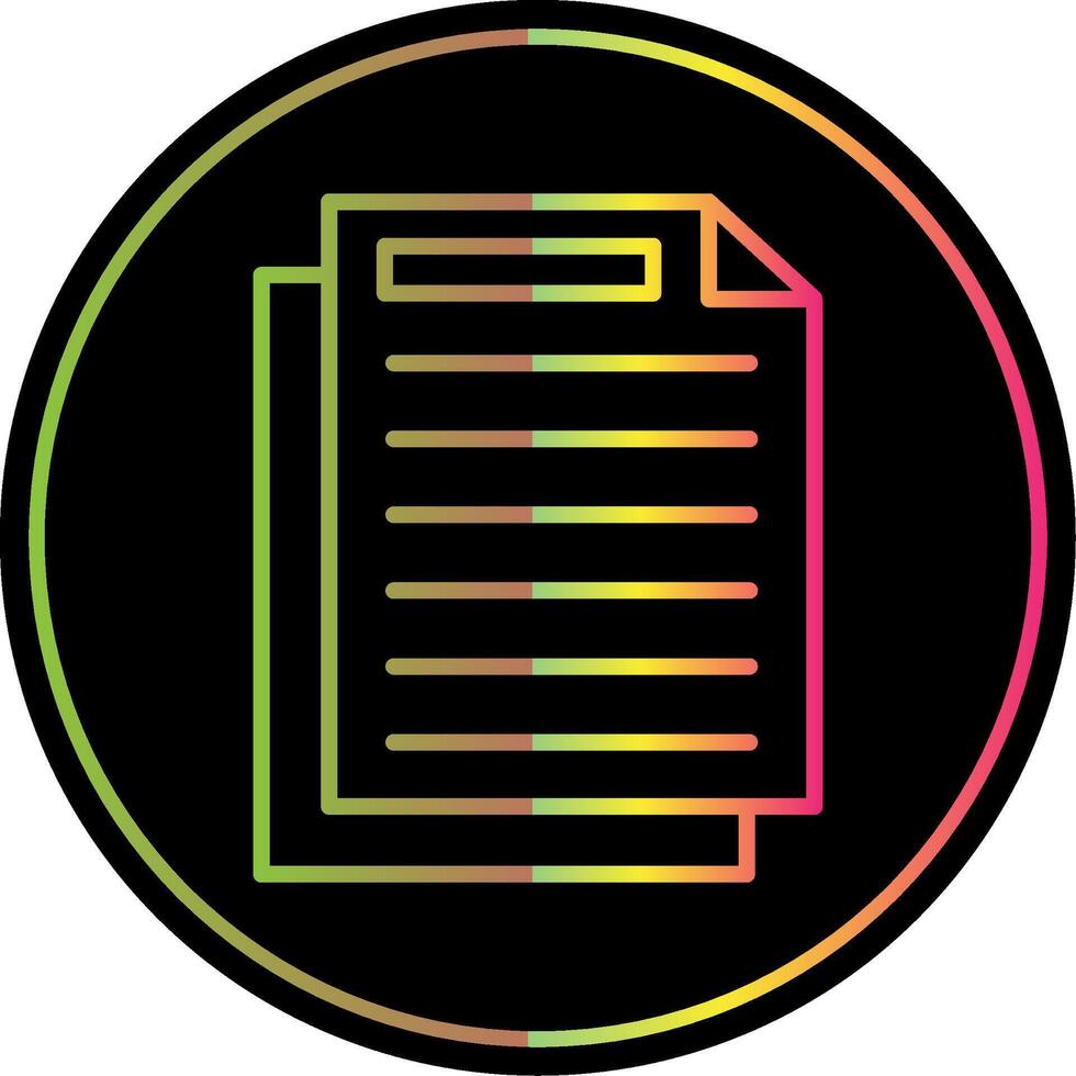 Document Line Gradient Due Color Icon Design vector