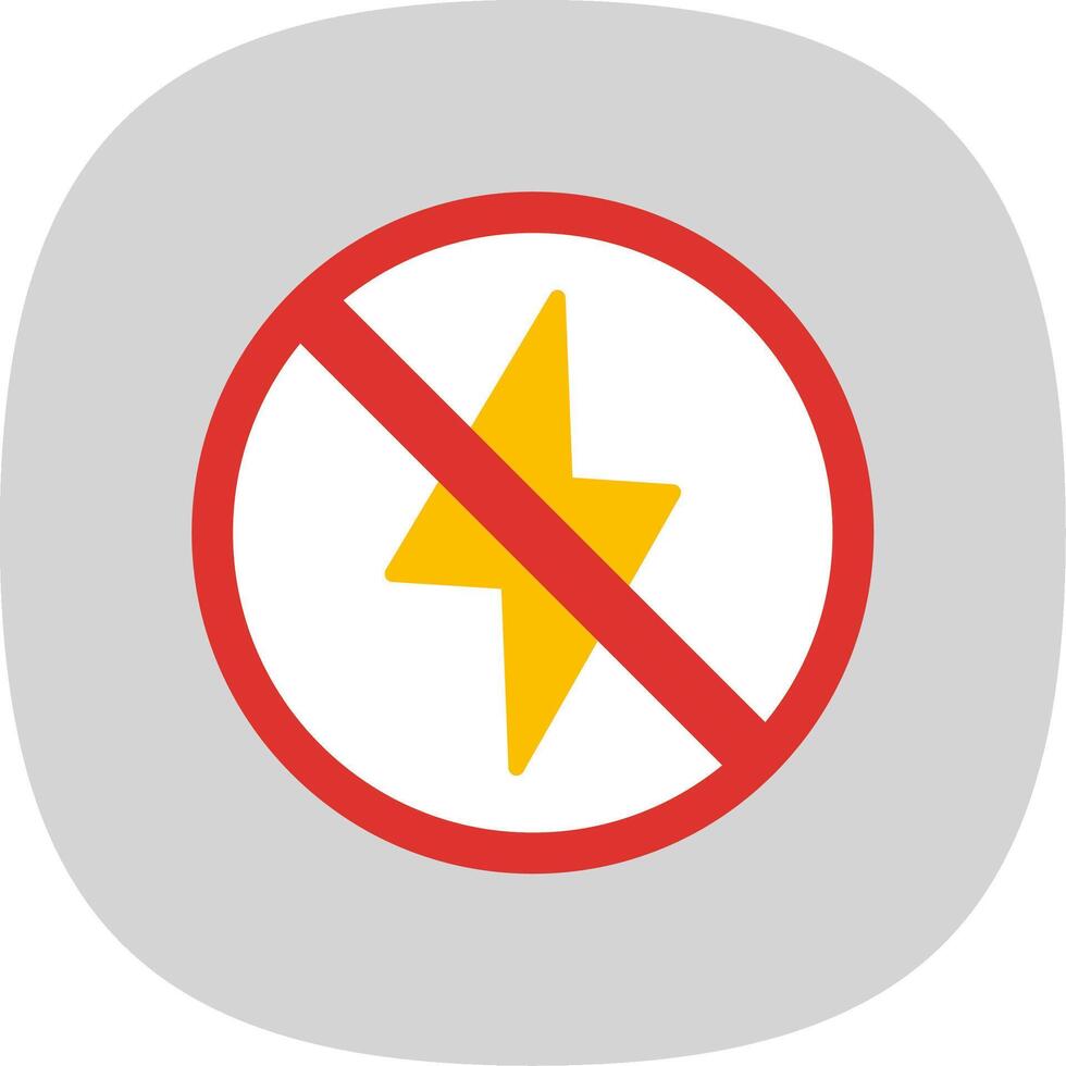 Prohibited Sign Flat Curve Icon Design vector