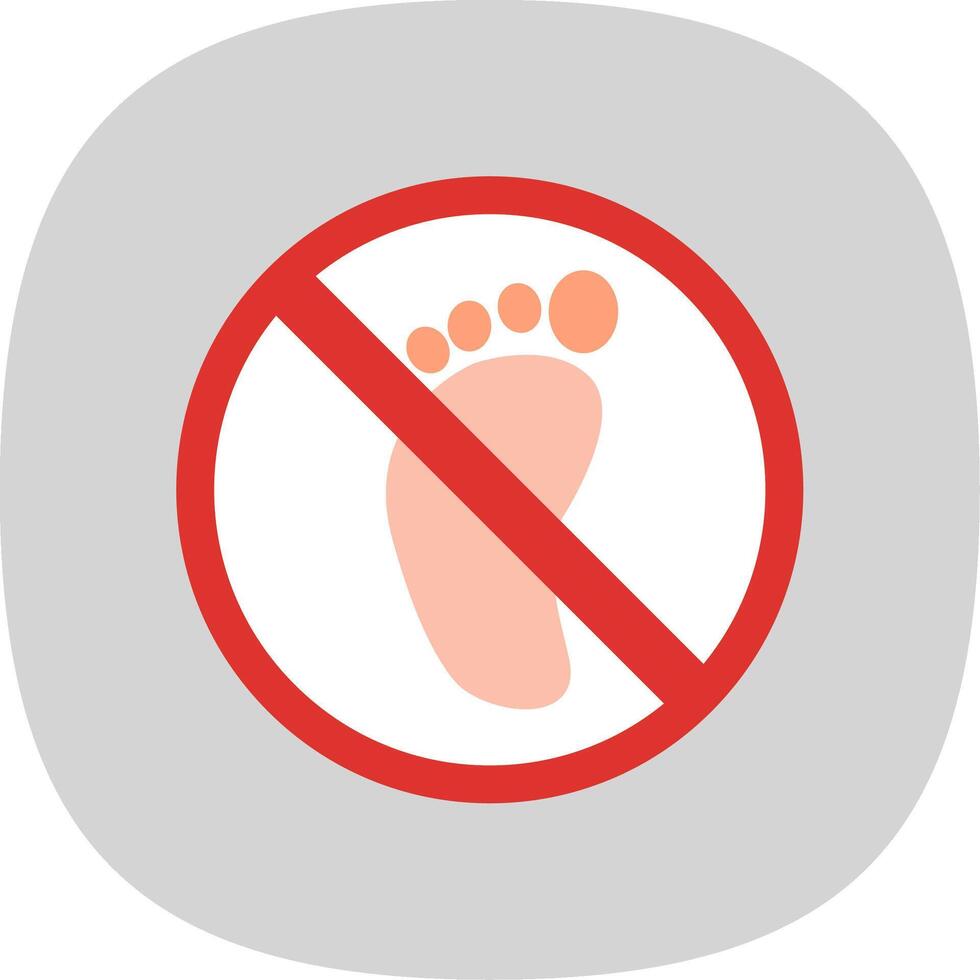 Prohibited Sign Flat Curve Icon Design vector