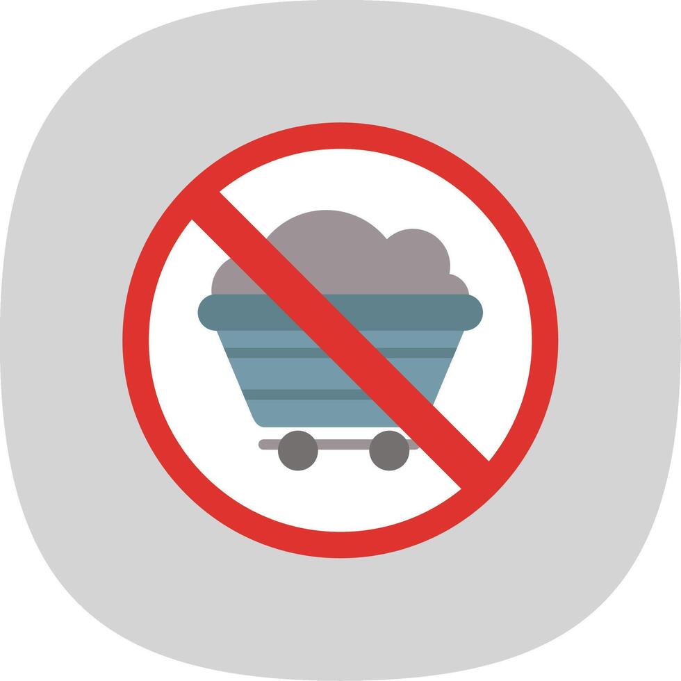 Prohibited Sign Flat Curve Icon Design vector