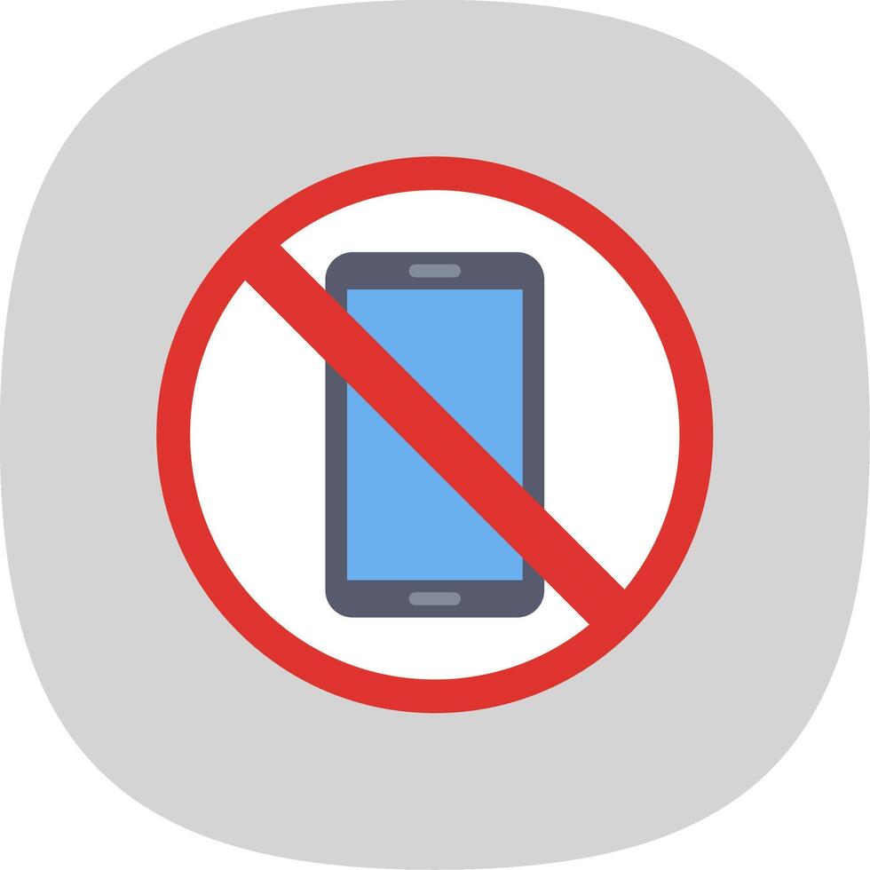 Prohibited Sign Flat Curve Icon Design vector