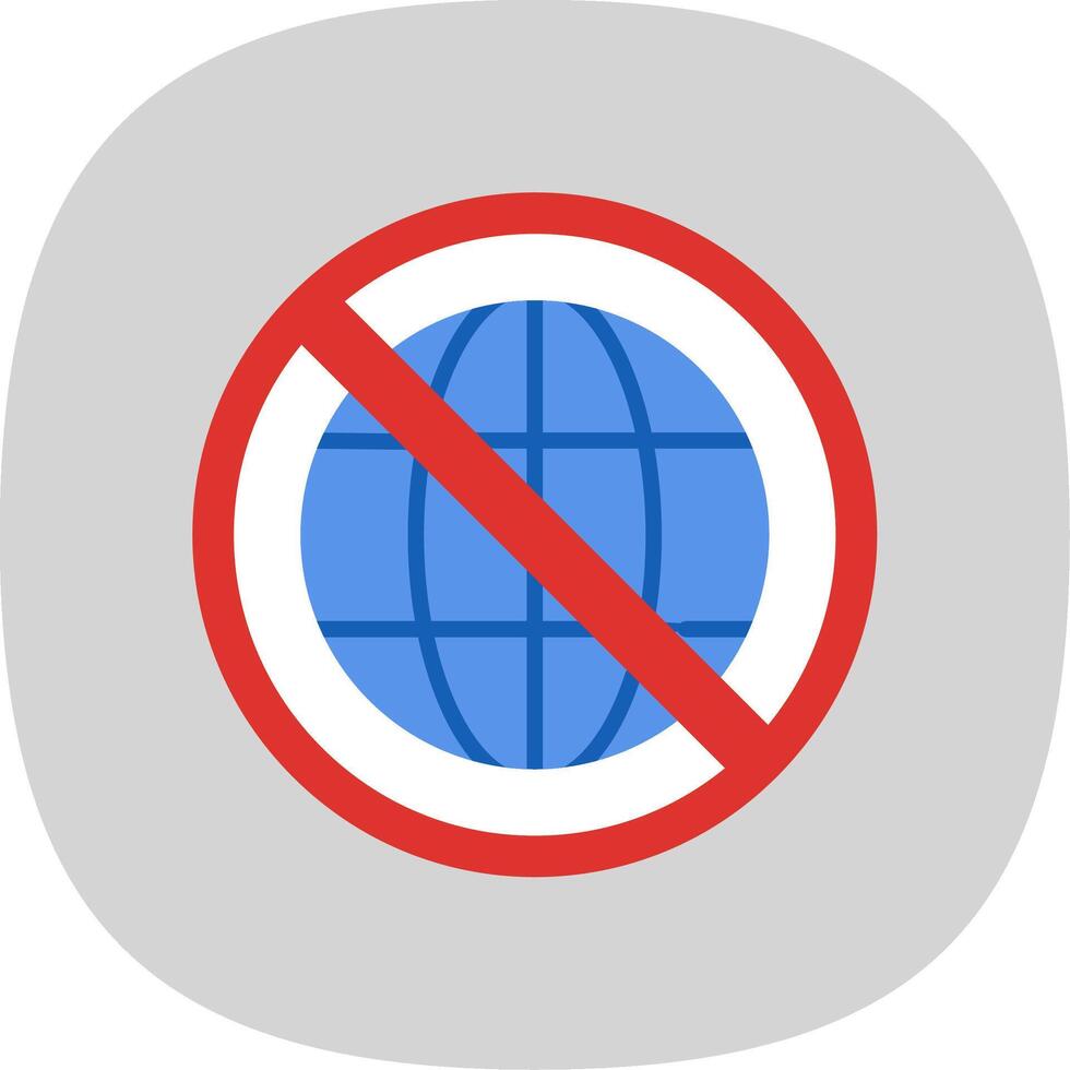 Prohibited Sign Flat Curve Icon Design vector