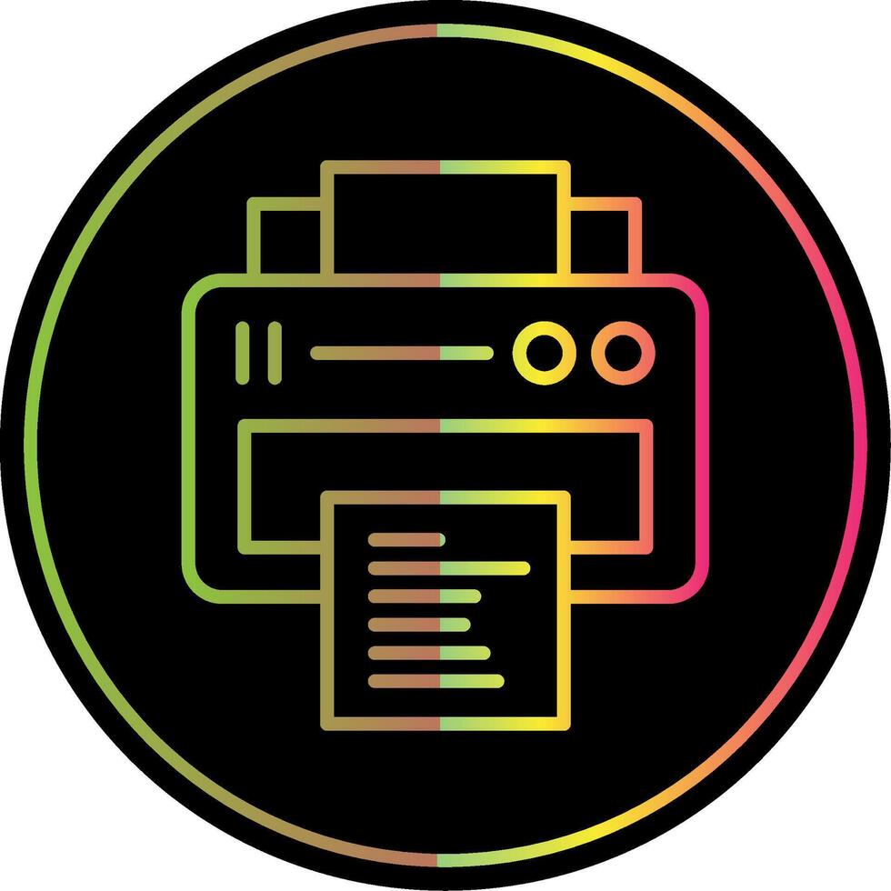 Printing Line Gradient Due Color Icon Design vector