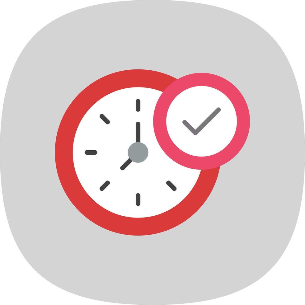 Clock Flat Curve Icon Design vector