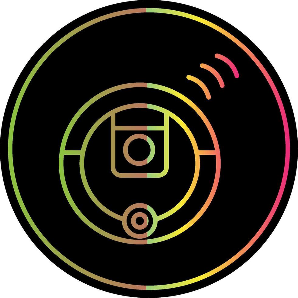 Robot Vacuum Cleaner Line Gradient Due Color Icon Design vector