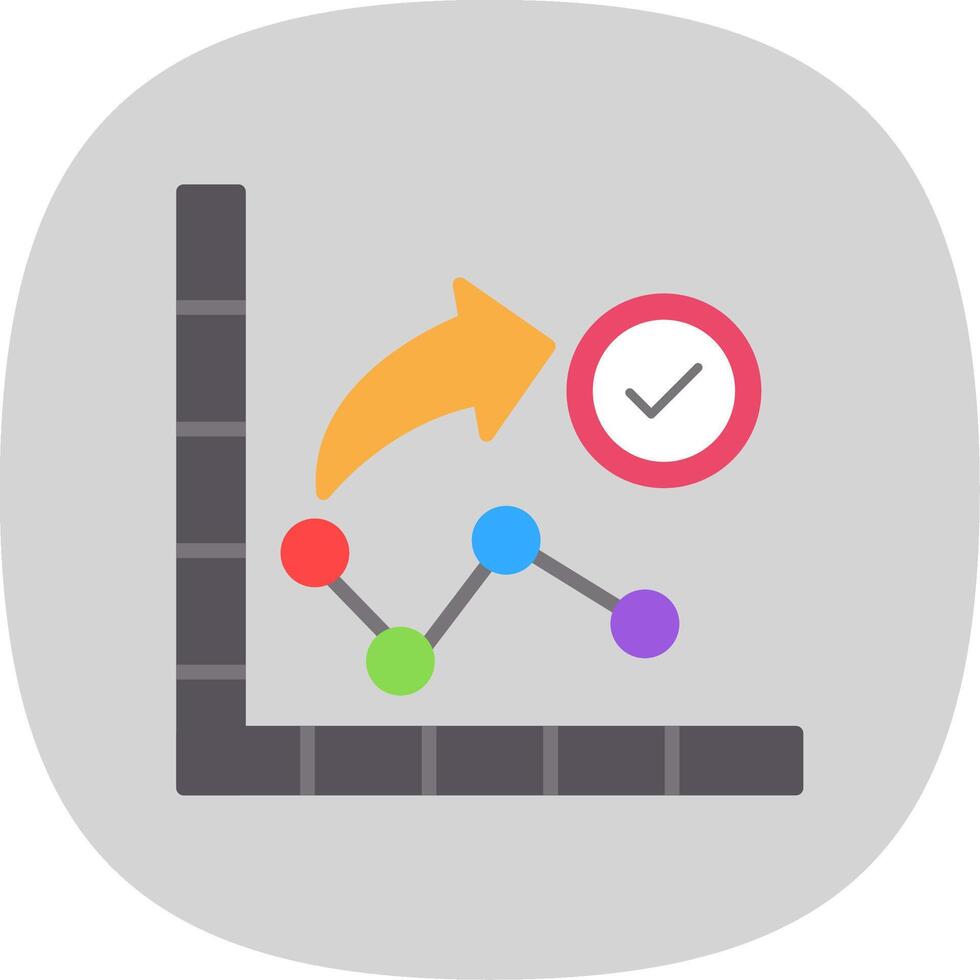 Chart Flat Curve Icon Design vector