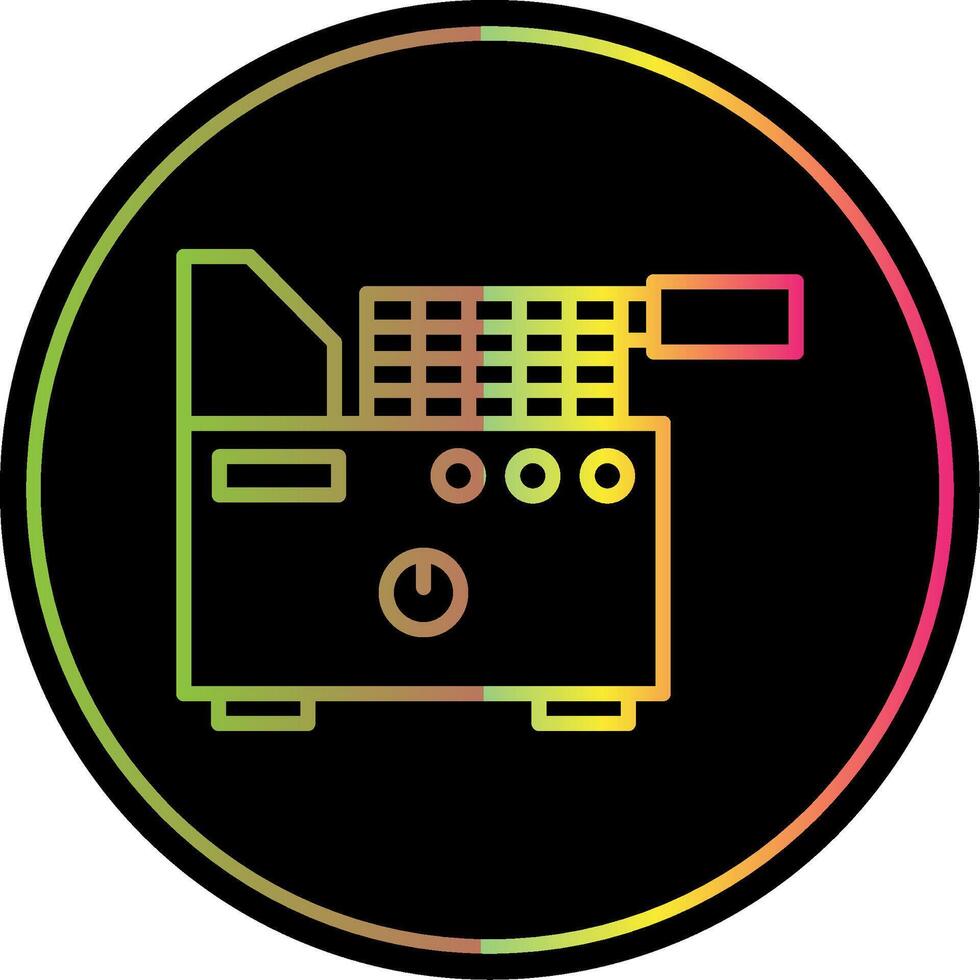 Electric Fryer Line Gradient Due Color Icon Design vector