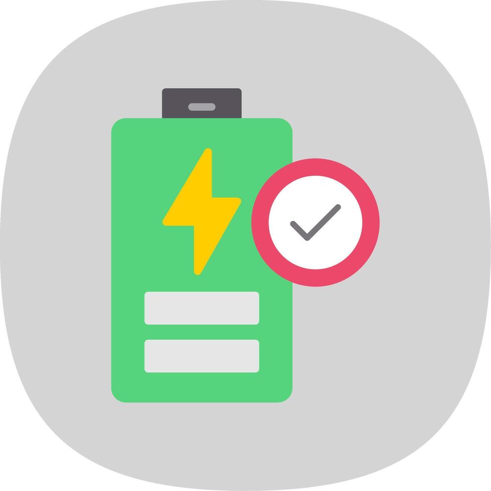 Battery Flat Curve Icon Design vector