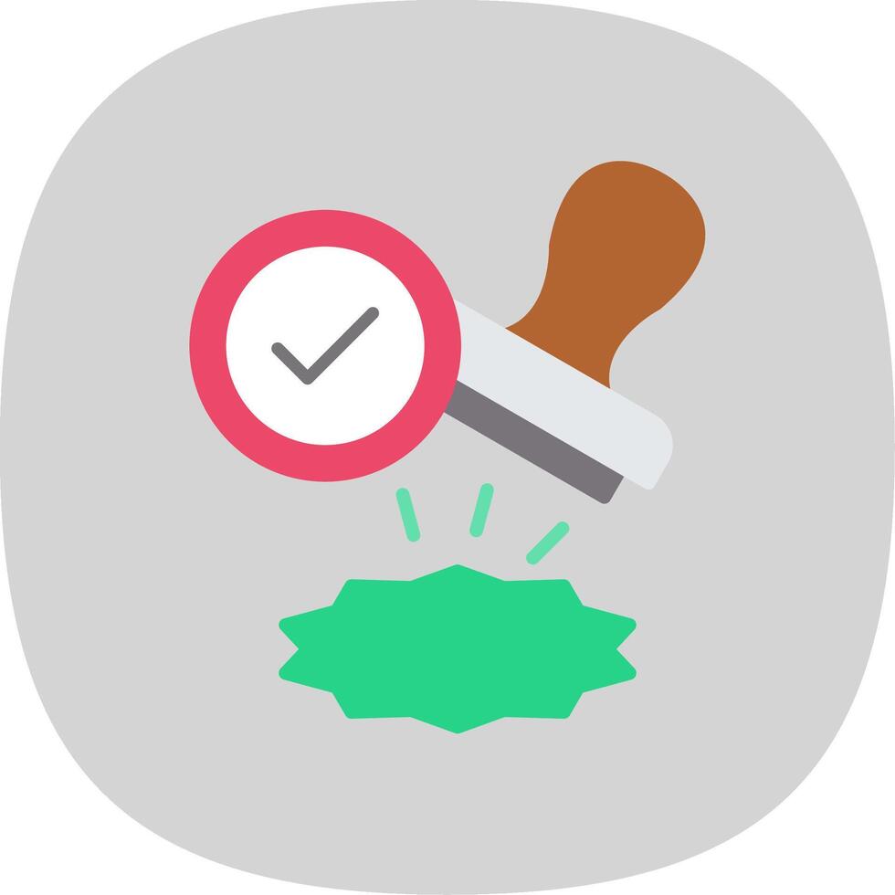 Stamp Flat Curve Icon Design vector