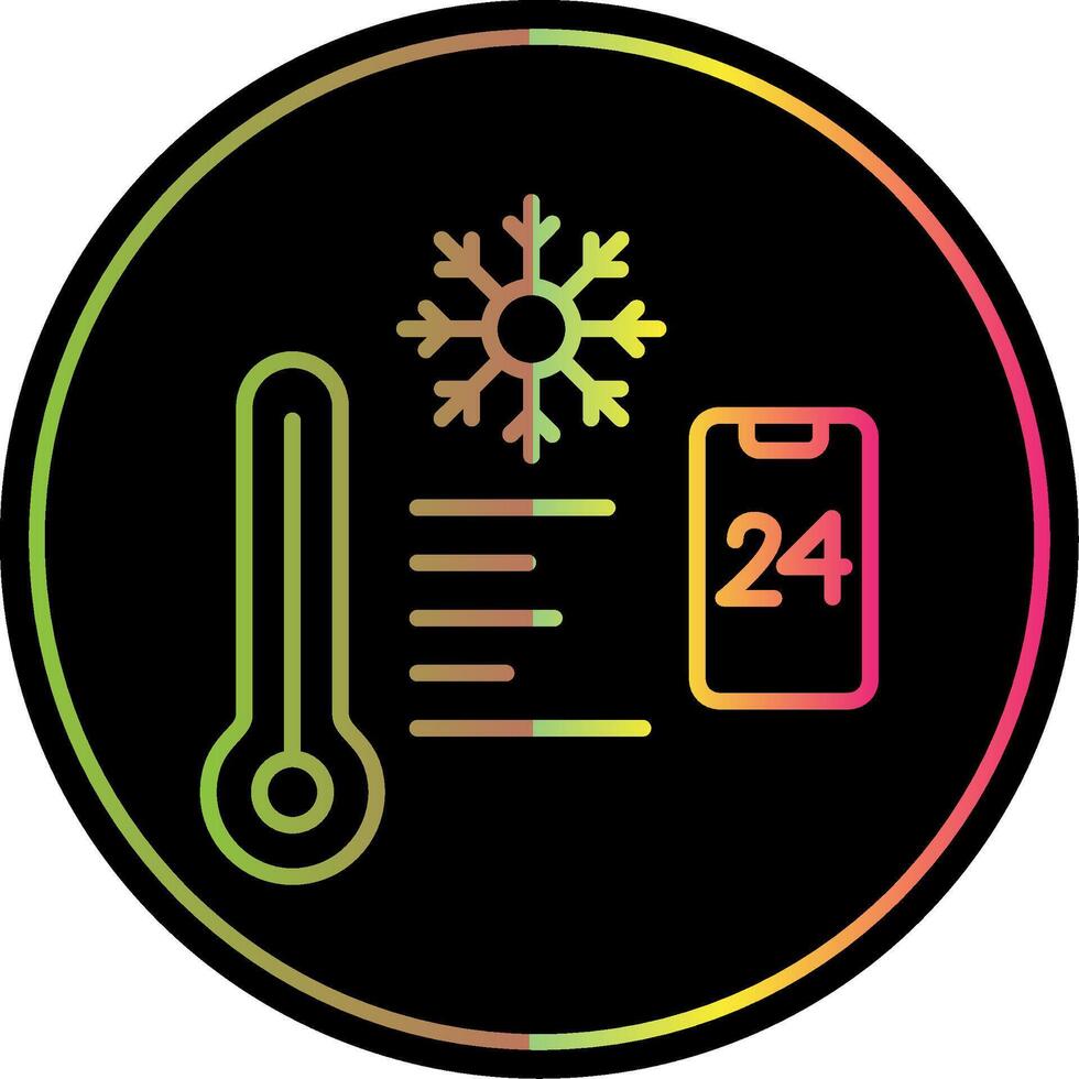 Temperature Control Line Gradient Due Color Icon Design vector