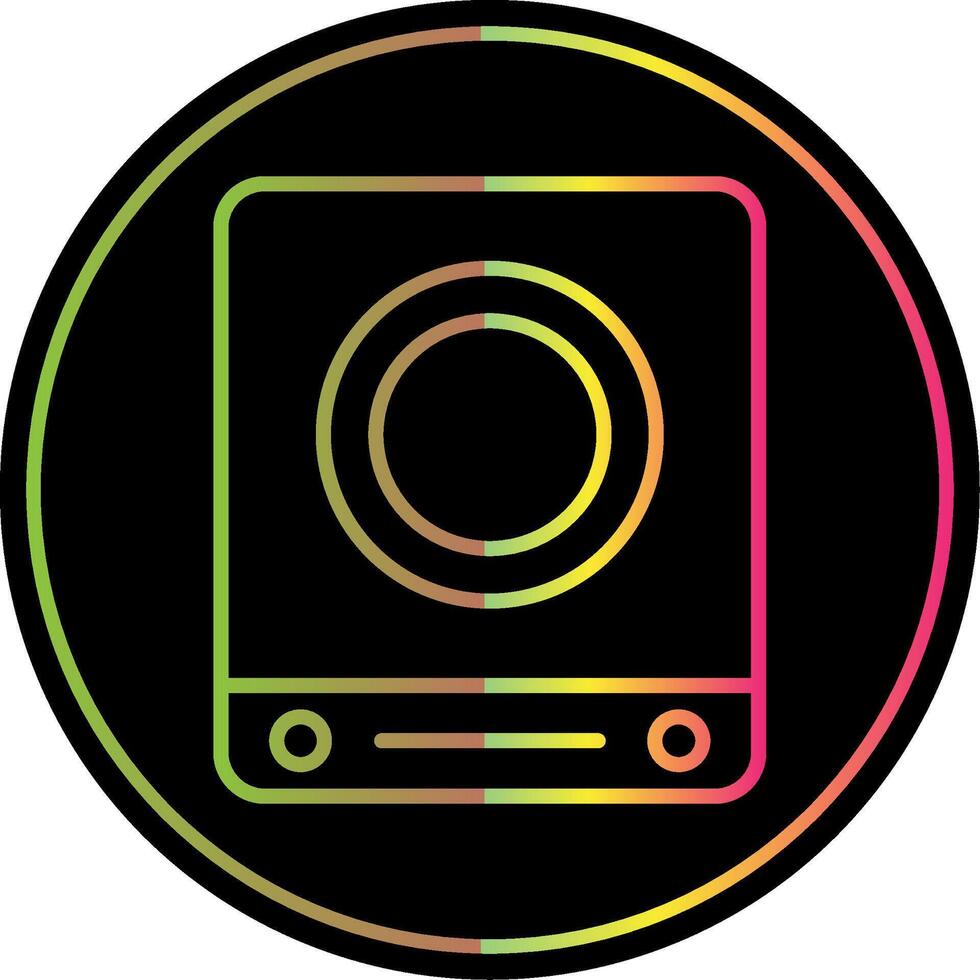 Induction Stove Line Gradient Due Color Icon Design vector