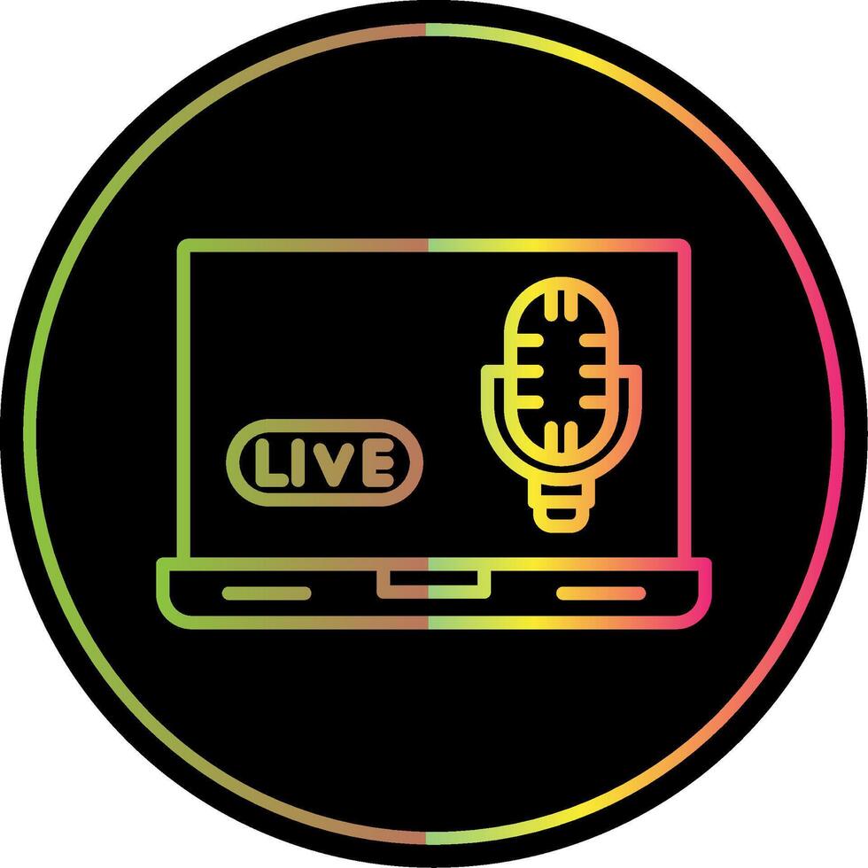 Laptop Line Gradient Due Color Icon Design vector