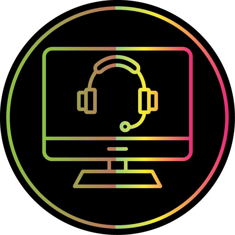 Computer Line Gradient Due Color Icon Design vector