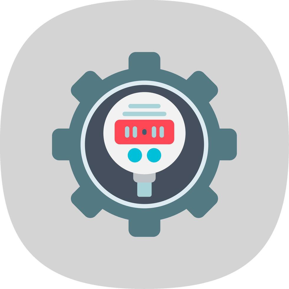 Pressure Gauge Flat Curve Icon Design vector