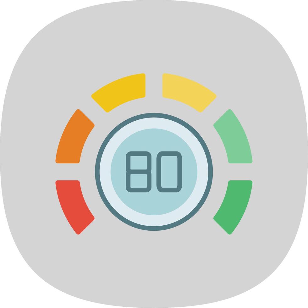 Thermostat Flat Curve Icon Design vector