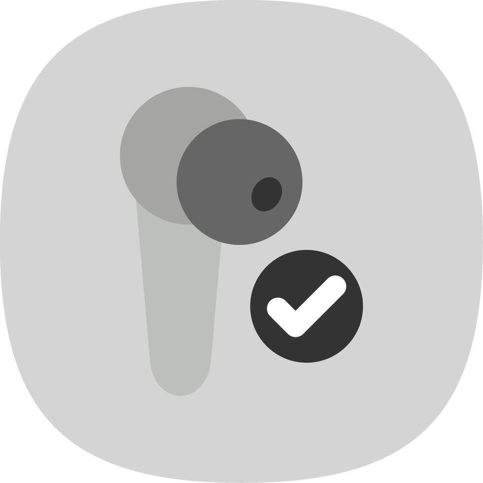 Earbud Flat Curve Icon Design vector