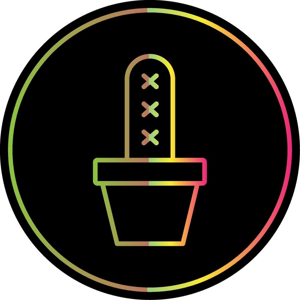Cactus Line Gradient Due Color Icon Design vector