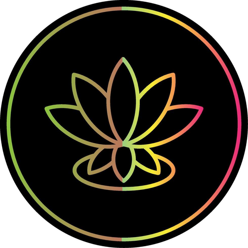 Lotus Line Gradient Due Color Icon Design vector