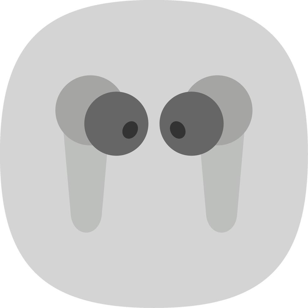 Earbuds Flat Curve Icon Design vector