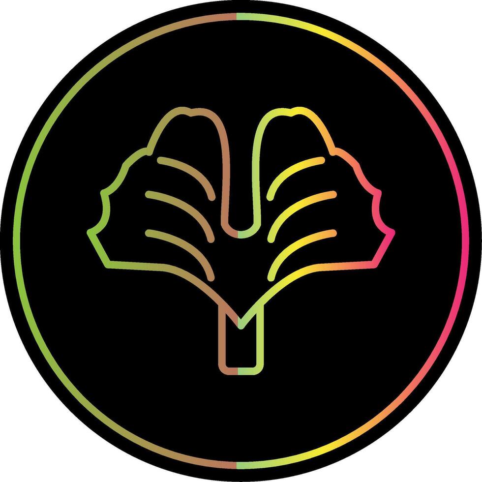 Ginkgo Biloba Line Gradient Due Color Icon Design vector