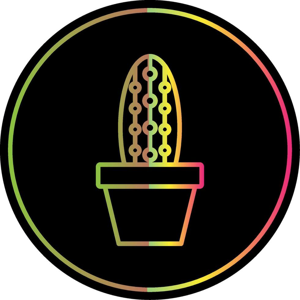 Succulent Line Gradient Due Color Icon Design vector