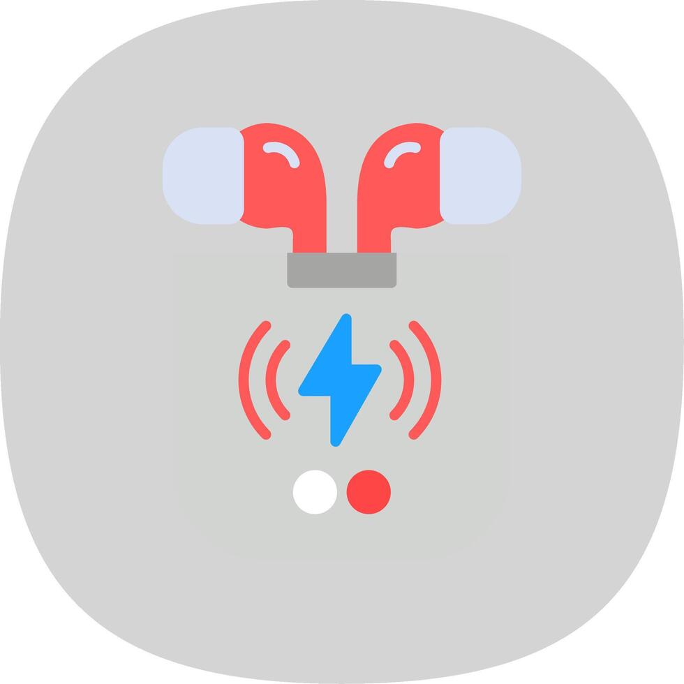 Earbuds Flat Curve Icon Design vector