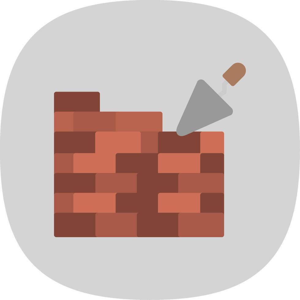 Brickwall Flat Curve Icon Design vector