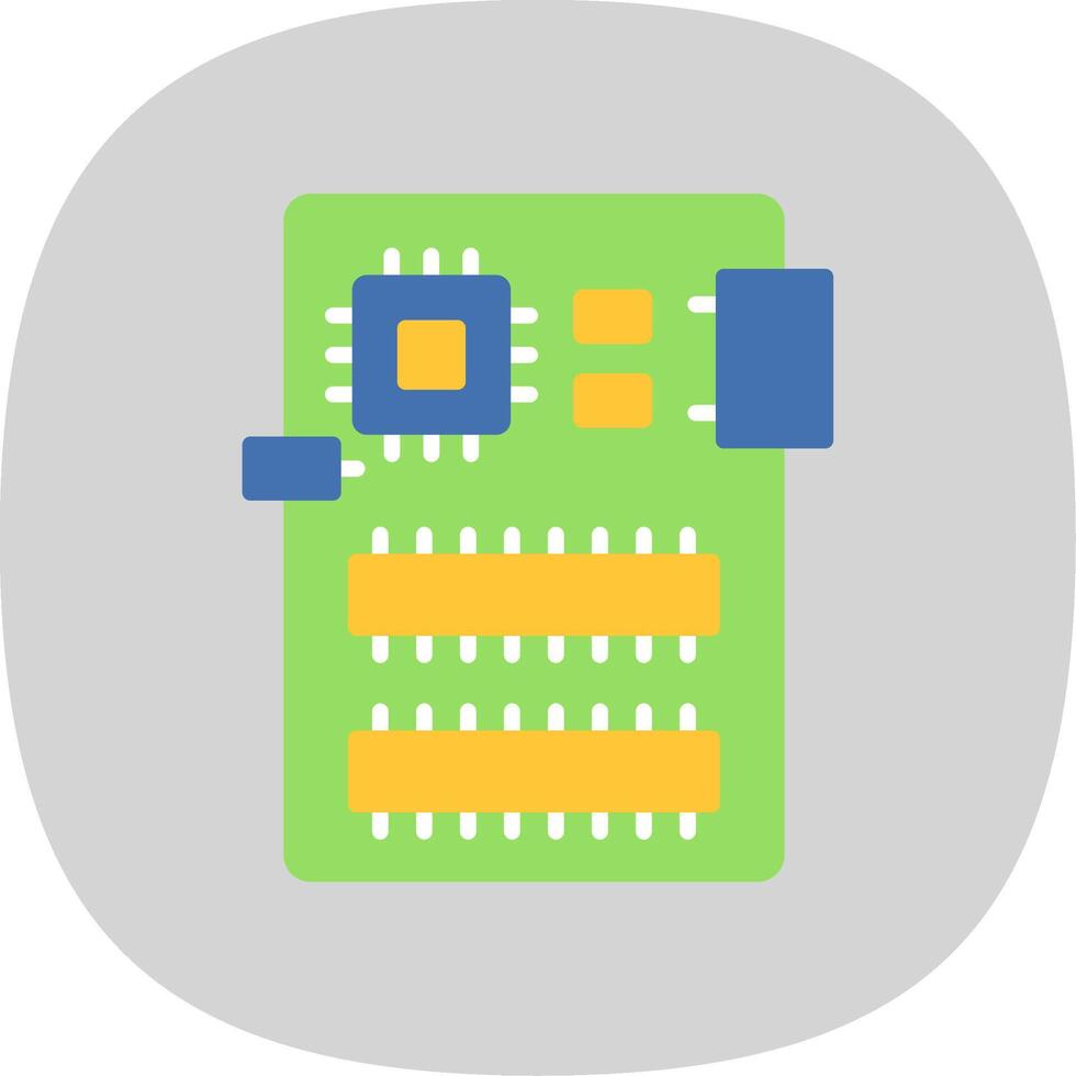 Circuit Board Flat Curve Icon Design vector